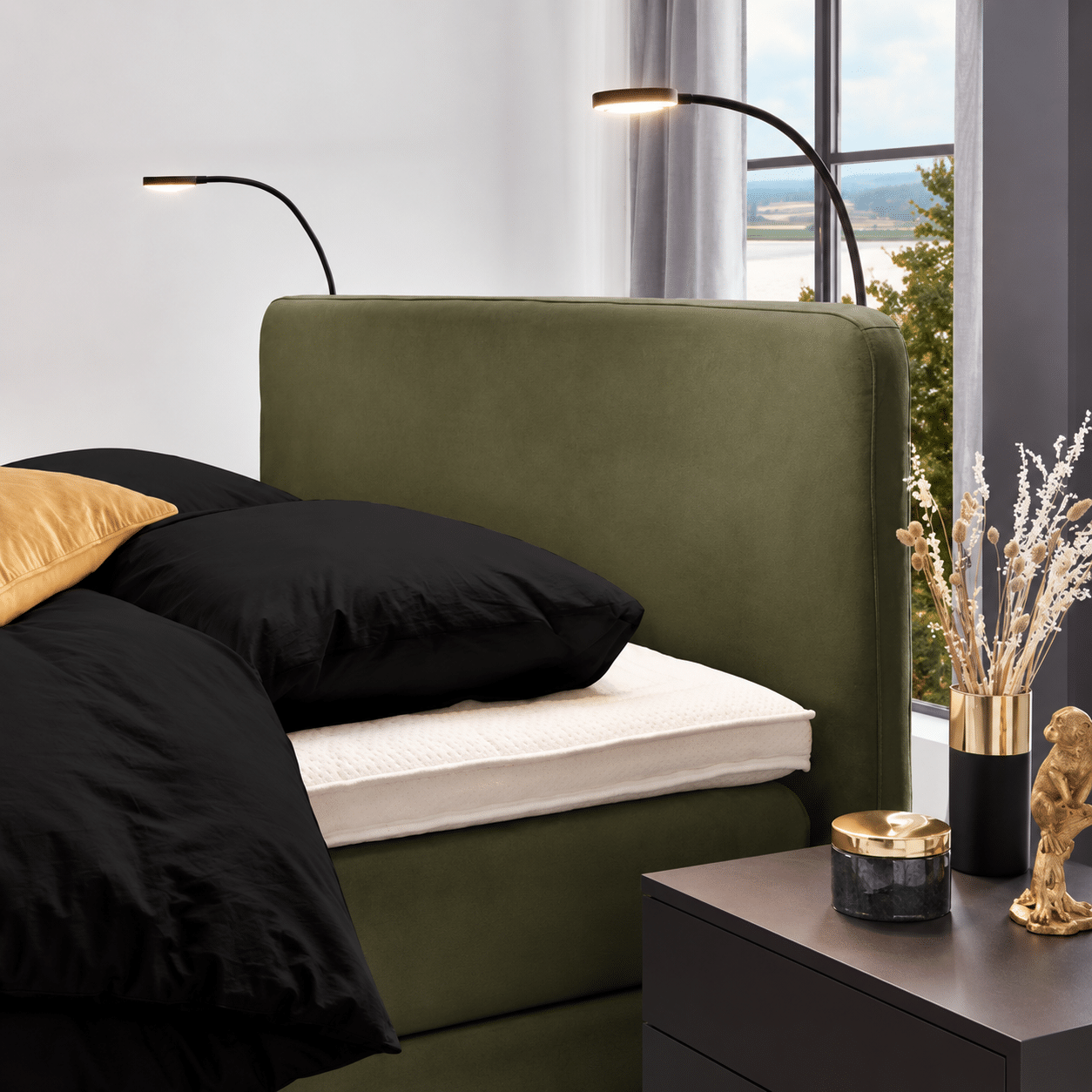 caresse boxspring 3010 elektrisch detail gel foam topper en pocketvering