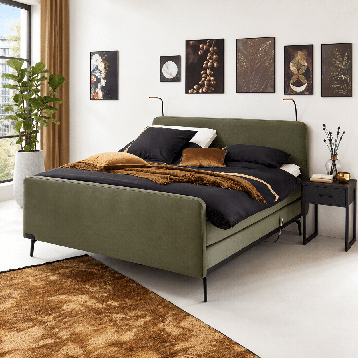caresse boxspring 3010 elektrisch met gestoffeerd hoofdbord