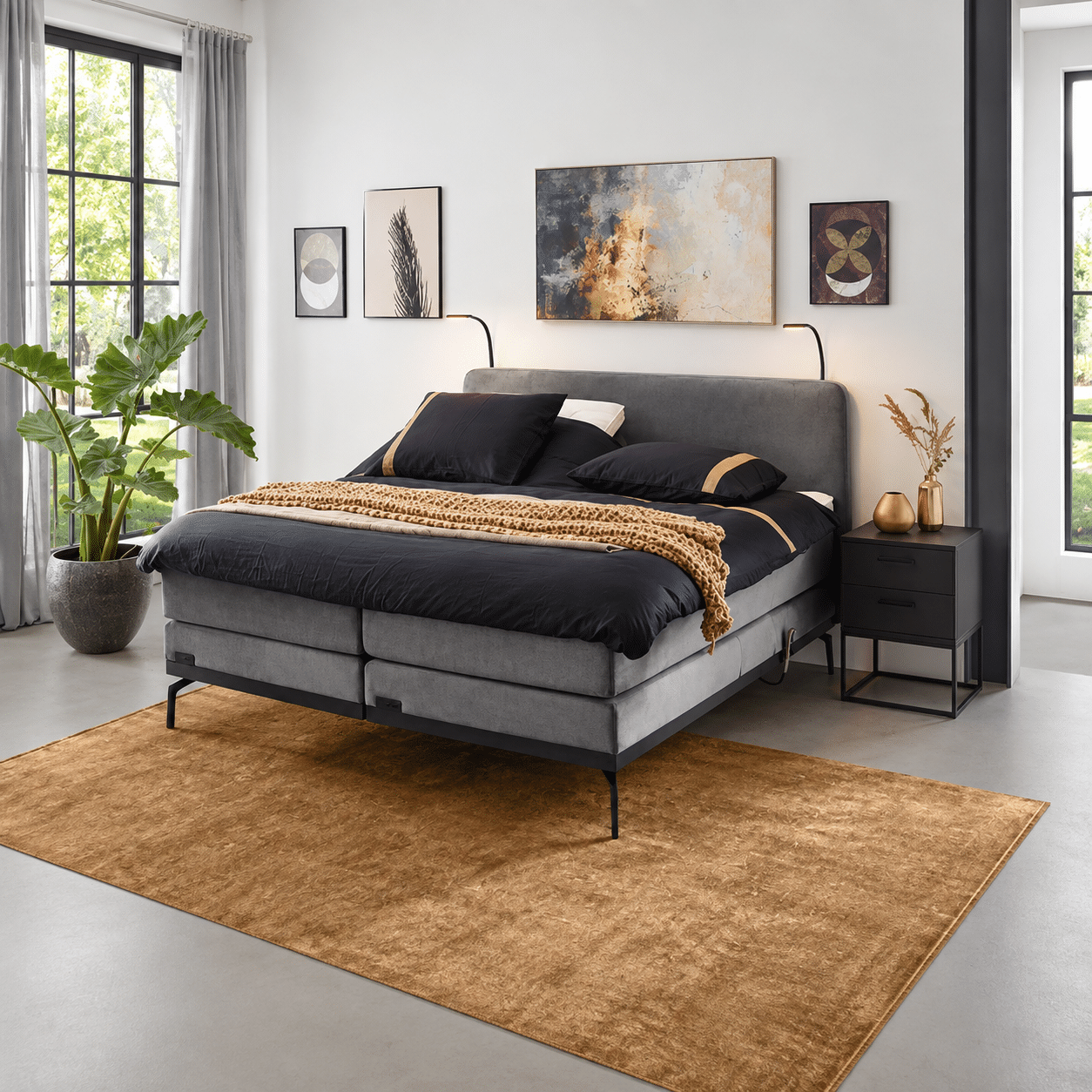 caresse boxspring 3000 elektrisch met zwevend hoofdbord