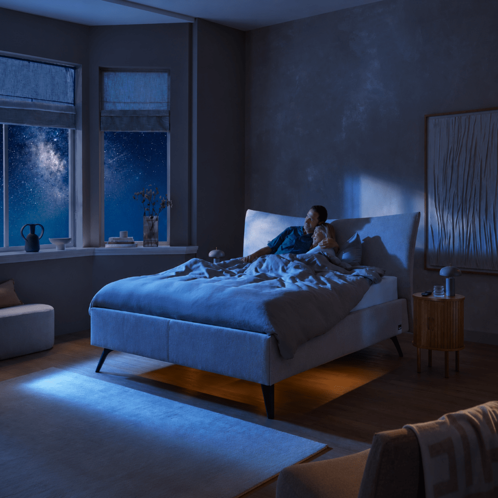 TEMPUR PURE design bed uitgevoerd in napa leder