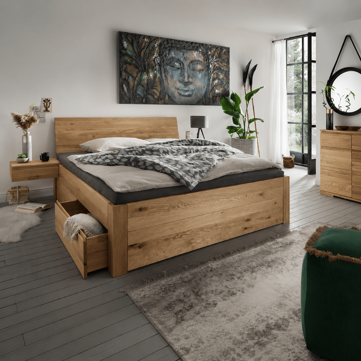 Forestales Cleveland Massief Houten Bed met Lades