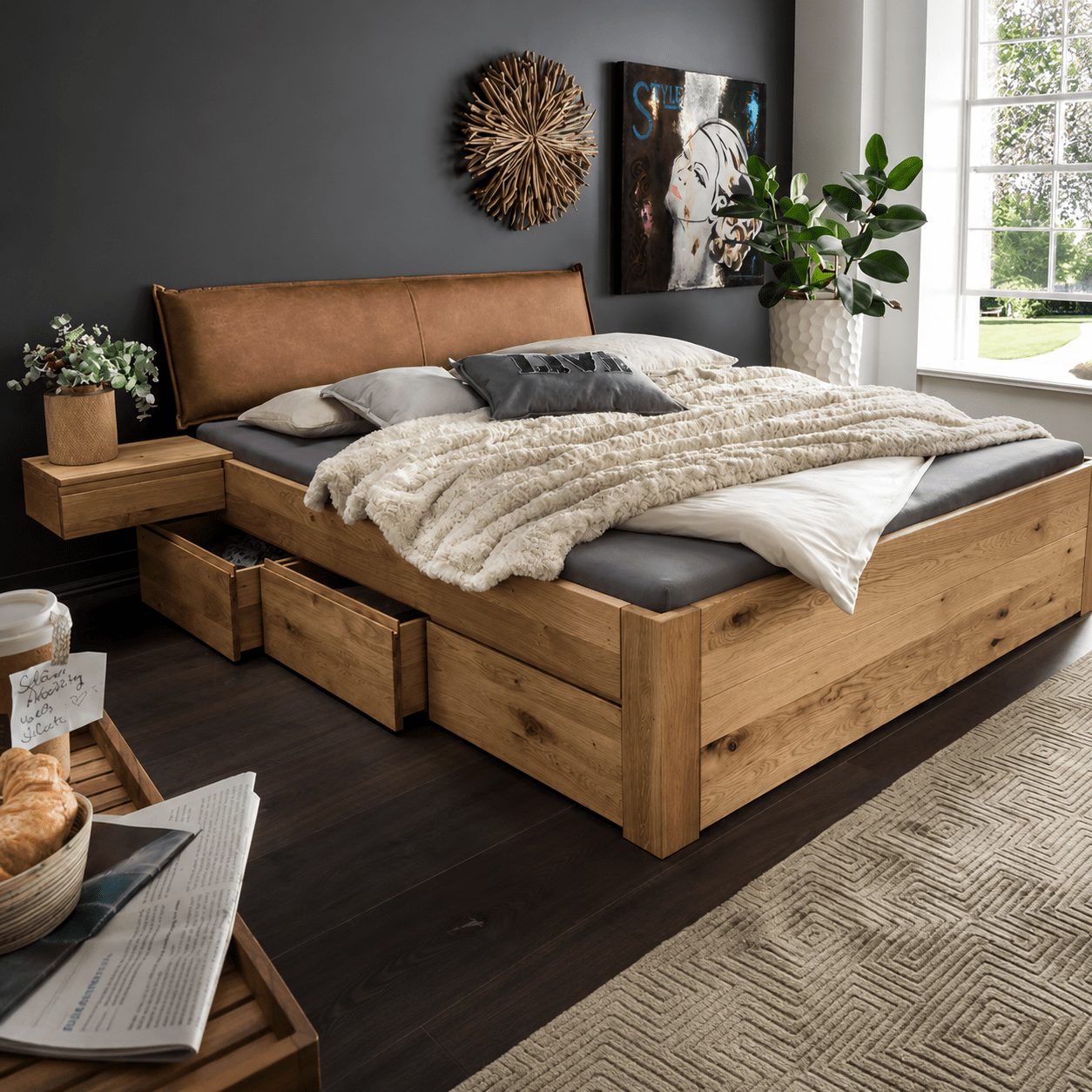 Forestales Cleveland Massief Houten Bed met Lades - Afbeelding 5