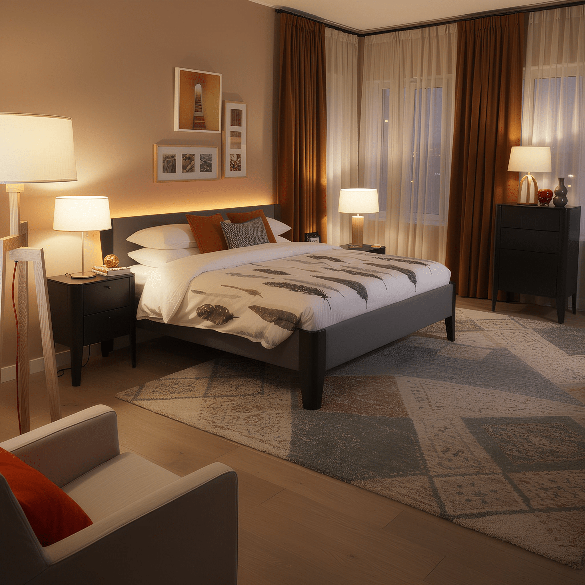 Van Os Ledikant Mondeo in Eiken Naturel met afgeronde vormen en hoofdbord bij Dreambedden.