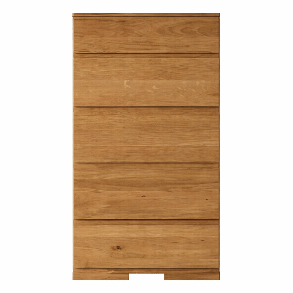 Hoge Forestales Atlanta Commode III van massief wild eikenhout met 5 laden.