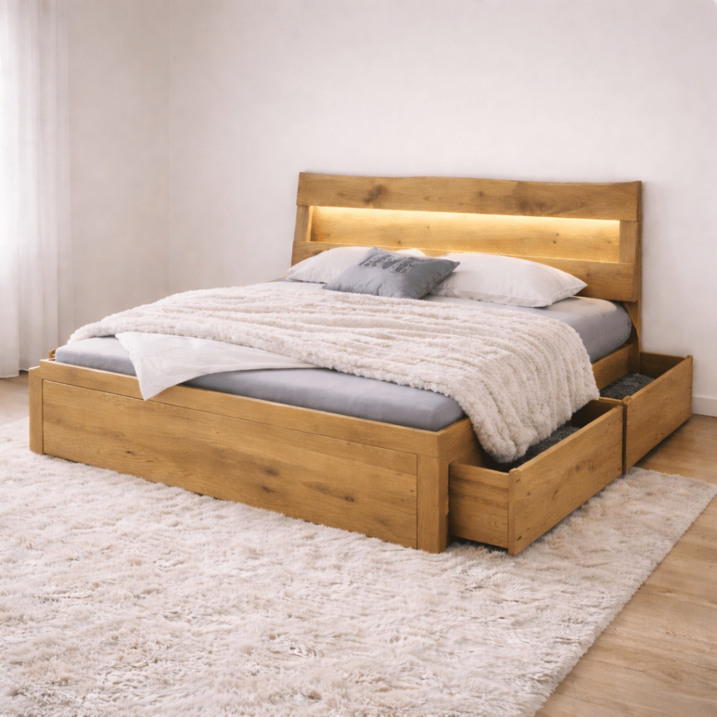 Forestales Belvaro Massief Houten Ledikant met Lades - Afbeelding 3