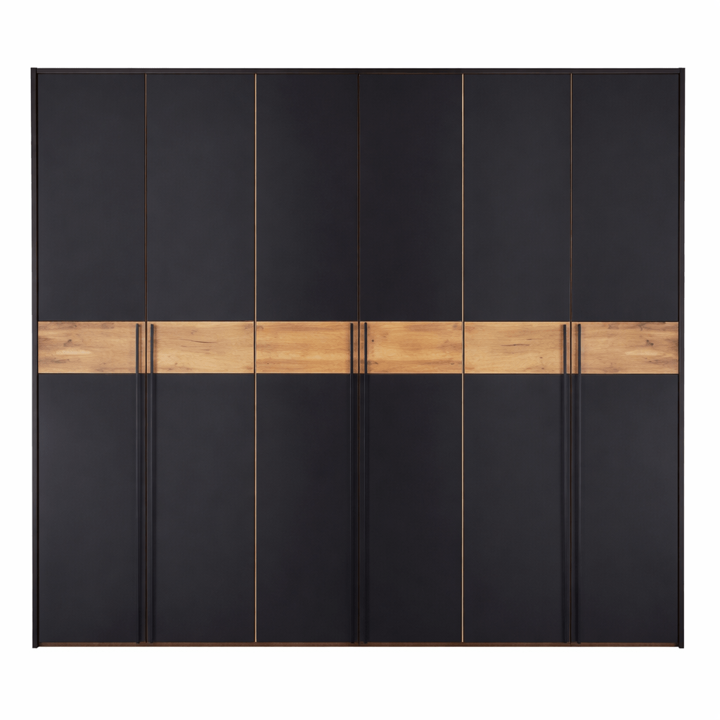 Moderne Forestales Charlestown kledingkast met volledig mat antraciet glazen deuren.