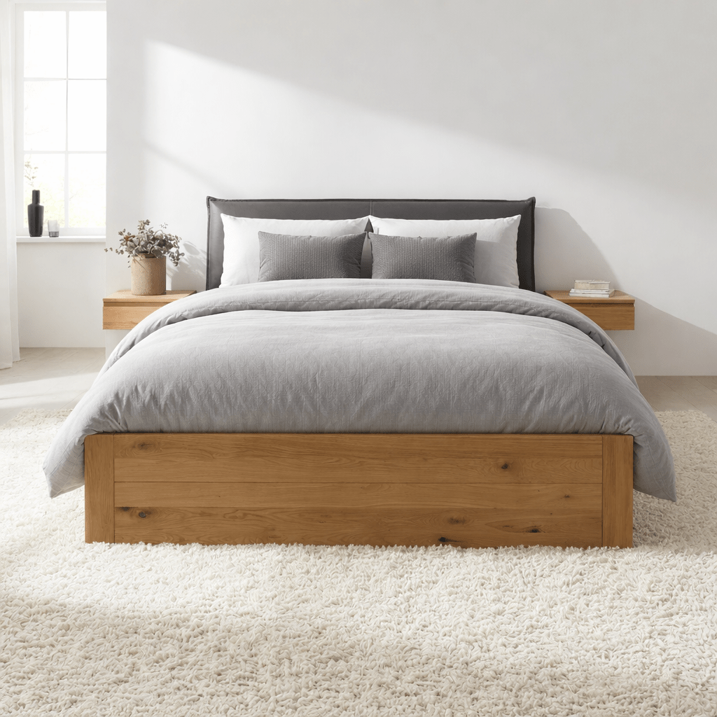 Forestales Oaklyn Massief Houten Ledikant met Lades in massief eiken.