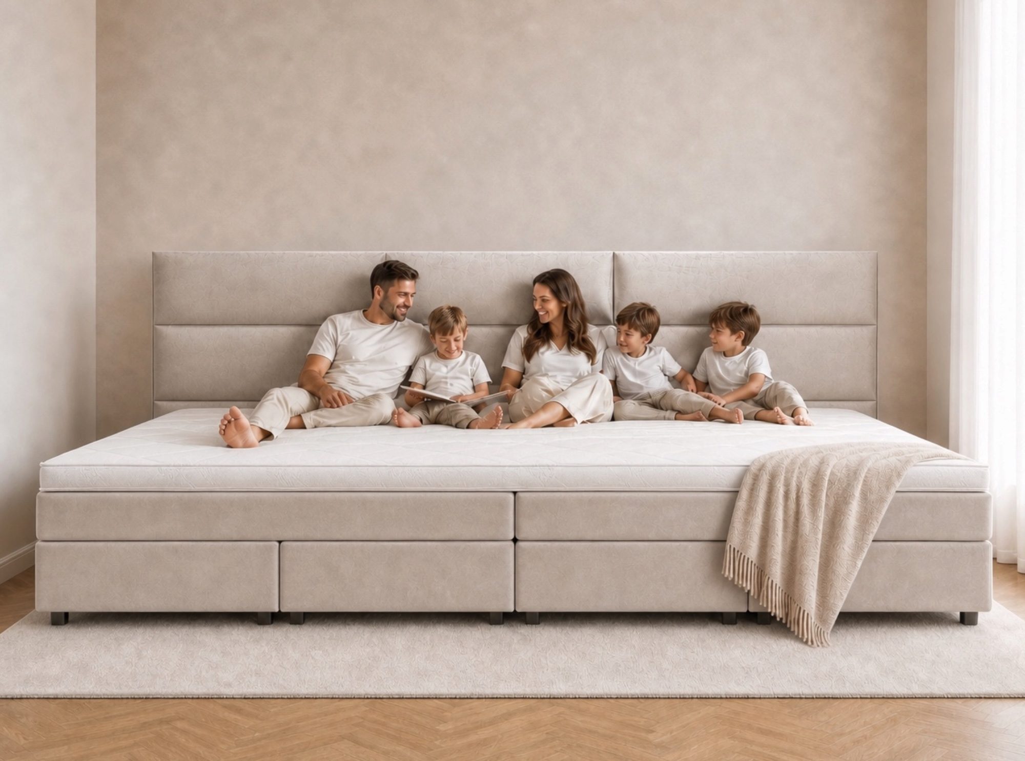 van Schaik Familie Boxspring Kingsize XXL Beige