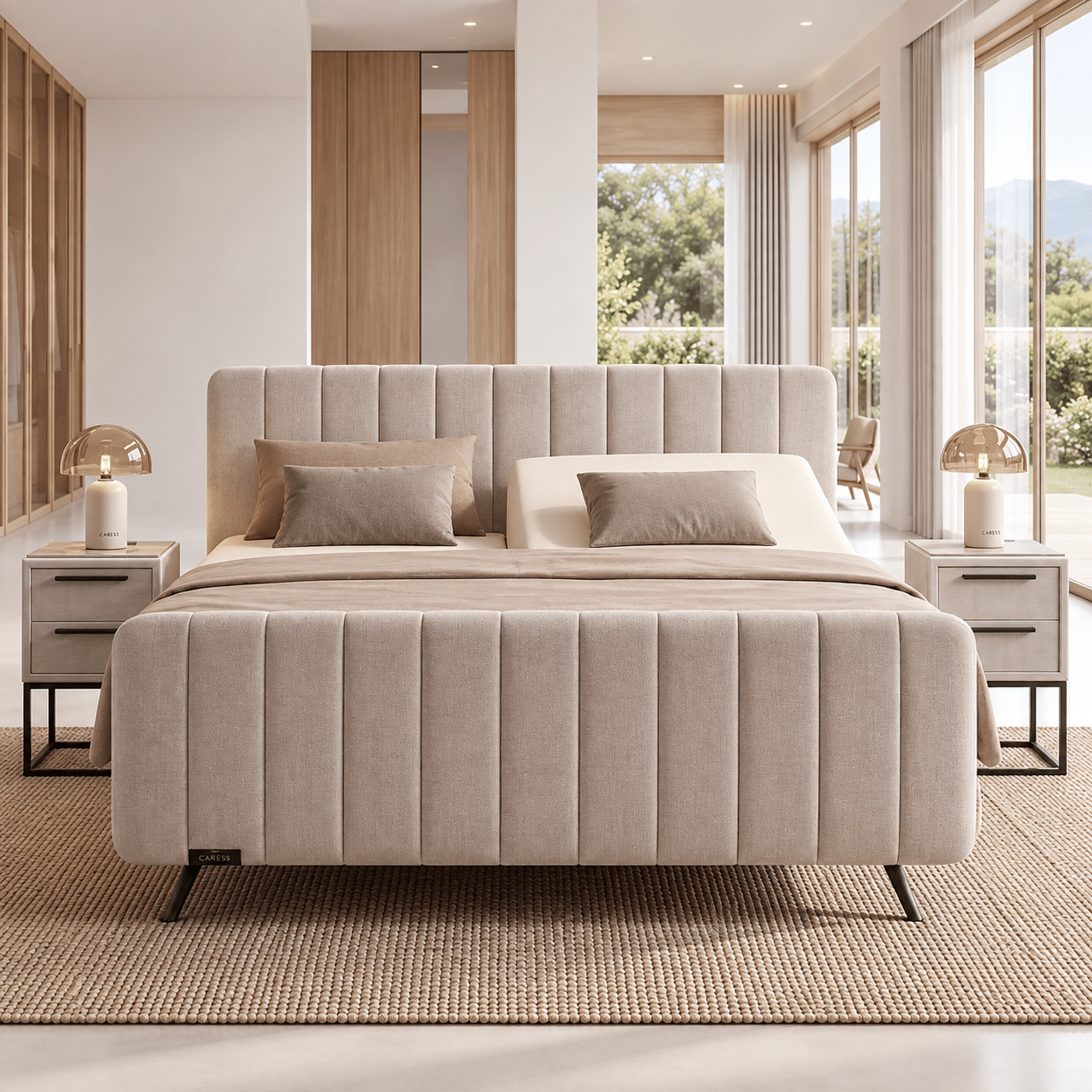 caresse boxspring 3410 elektrisch vooraanzicht lighoogte 66 cm