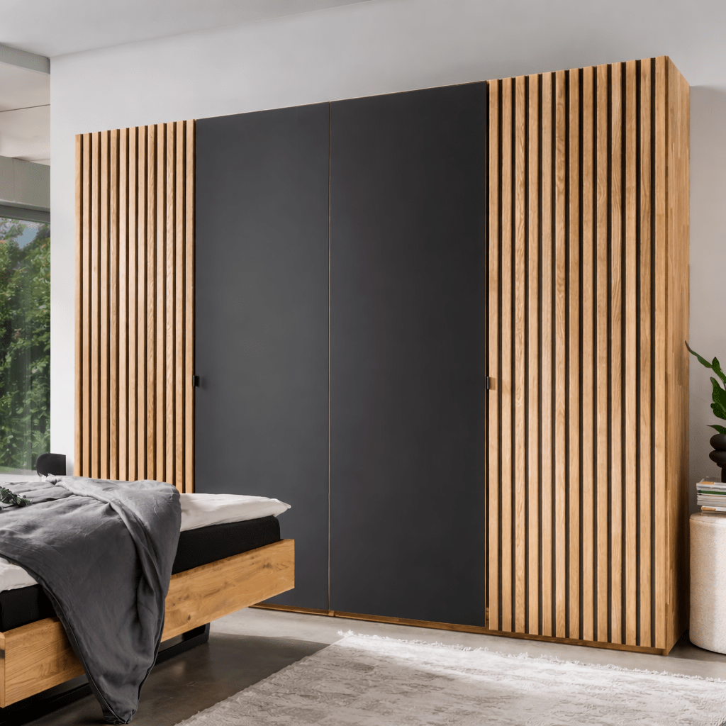 Industriële Forestales Manhattan kledingkast in zwart massief eiken.