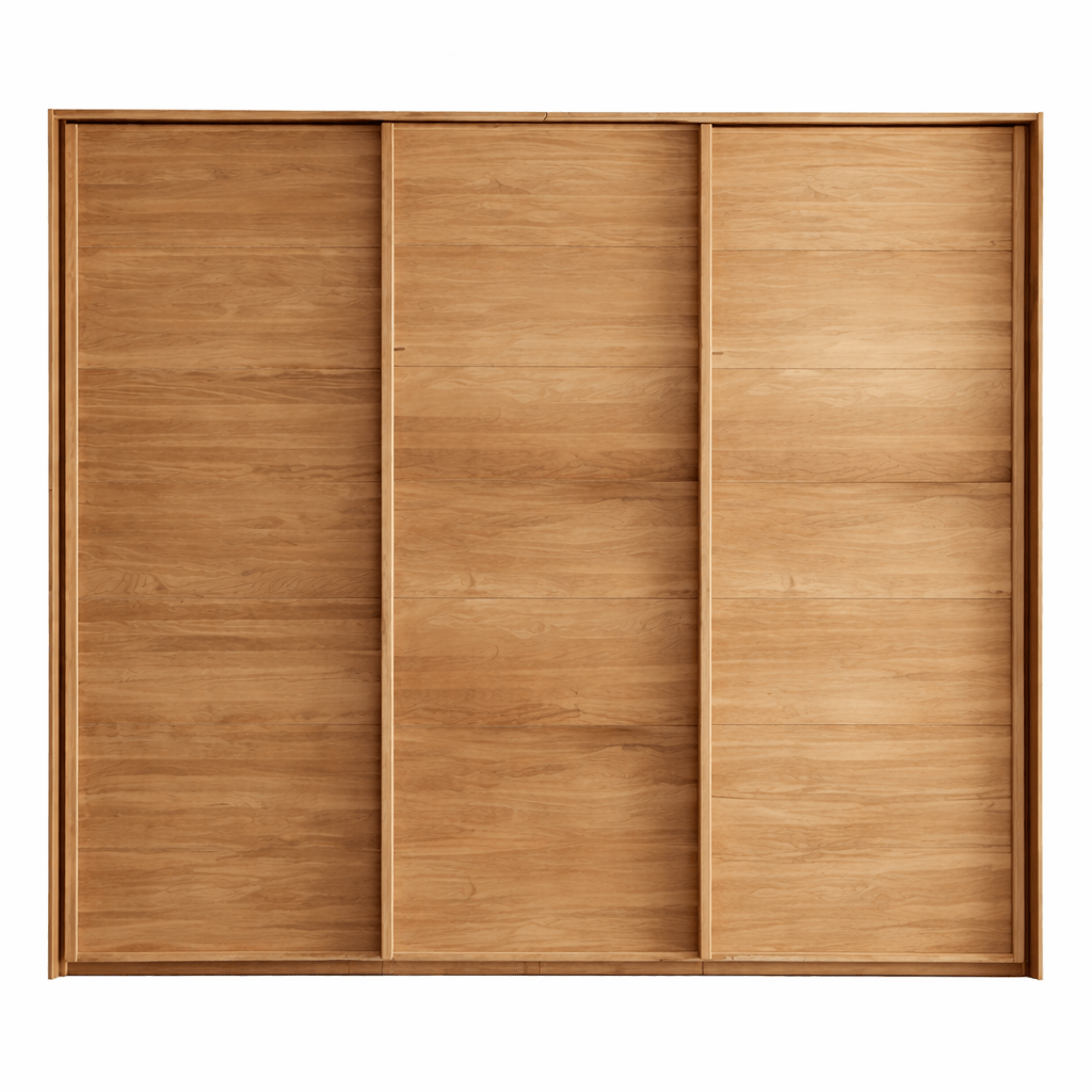 Luxe slaapkamer met de 300cm brede Oakside zweefdeurkast van Forestales.