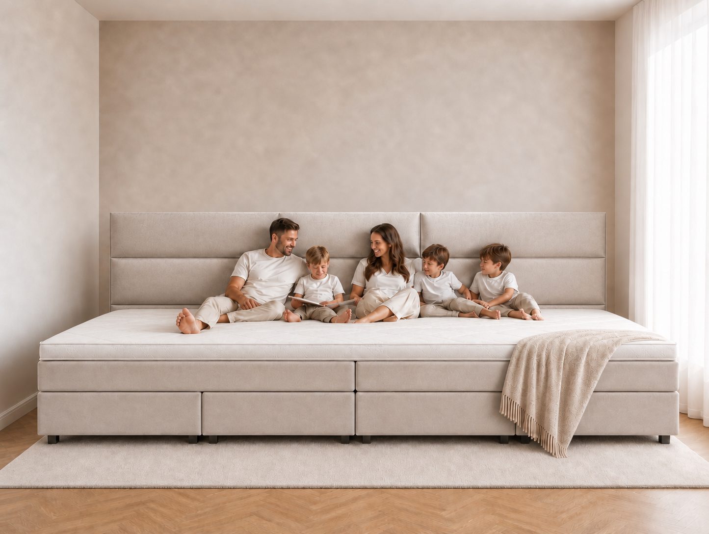 van Schaik Familie Boxspring Kingsize XXL Beige