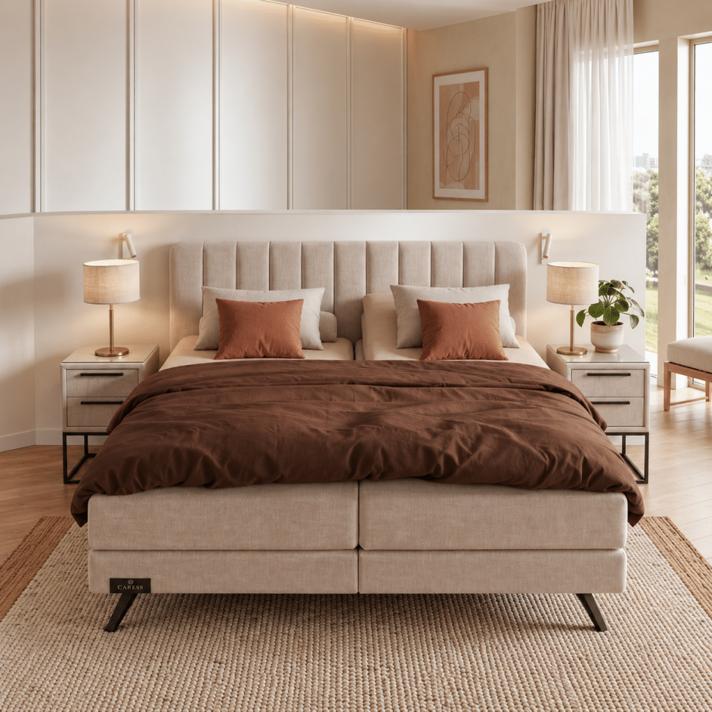 caresse boxspring 3400 elektrisch vooraanzicht lighoogte 66 cm