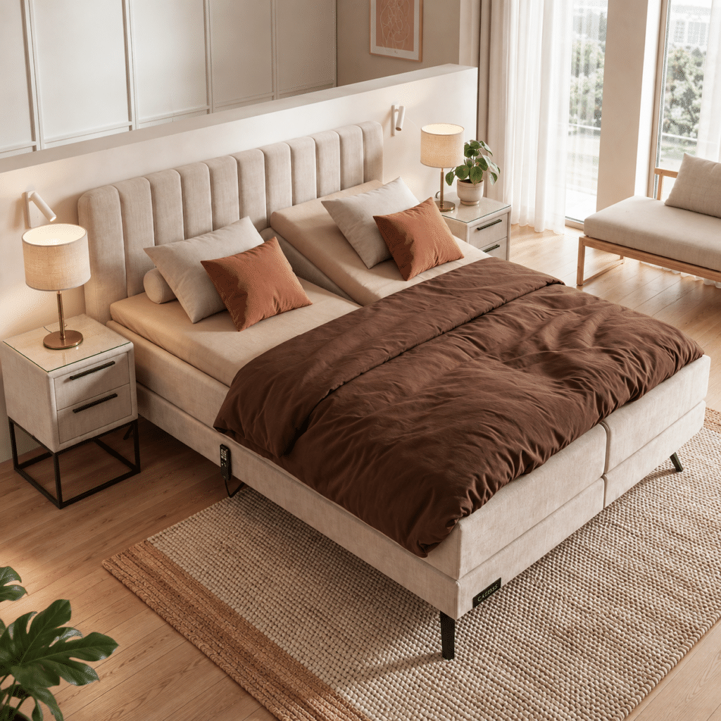 caresse boxspring 3400 elektrisch detail gel foam topper en pocketvering