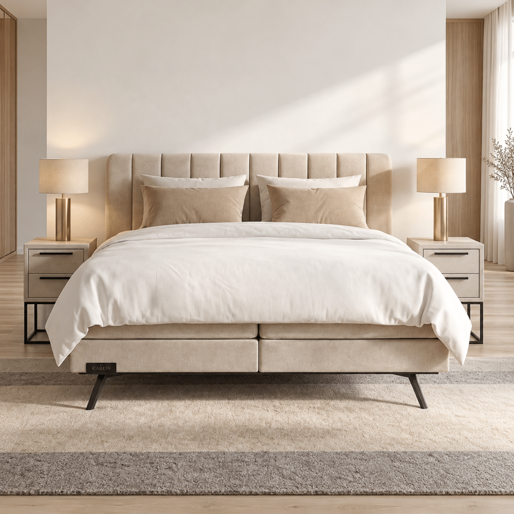 caresse boxspring 3450 vlak vooraanzicht lighoogte 66 cm