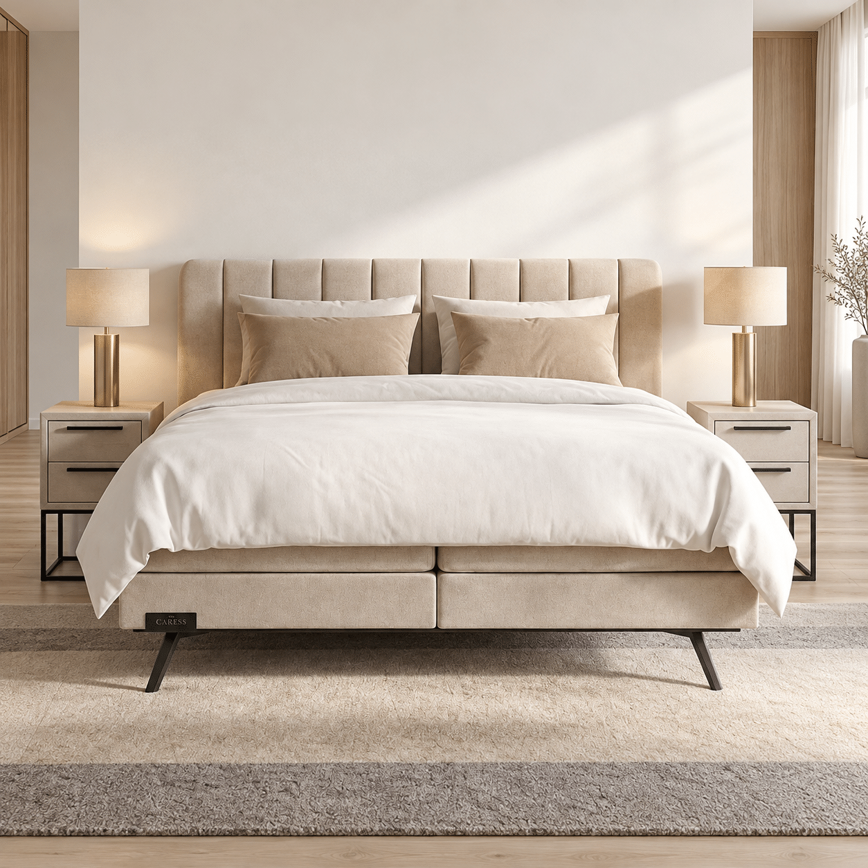 caresse boxspring 3450 vlak vooraanzicht lighoogte 66 cm