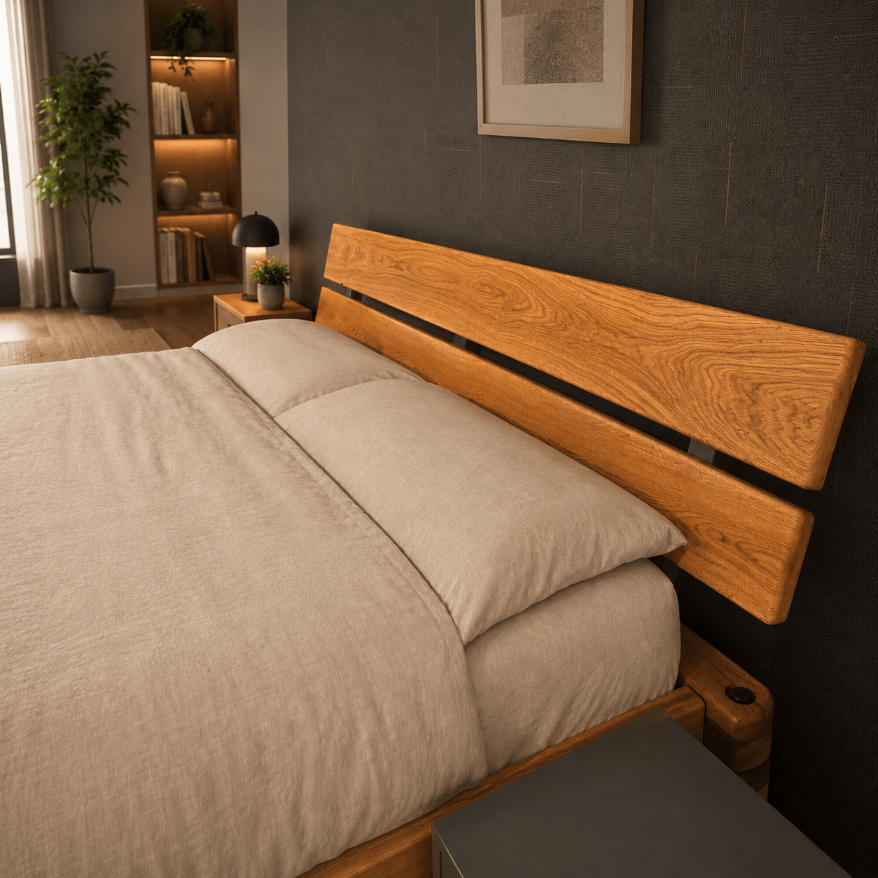 TPT Möbel Crown Massief Eiken Balkenbed met Bedlades - Afbeelding 4