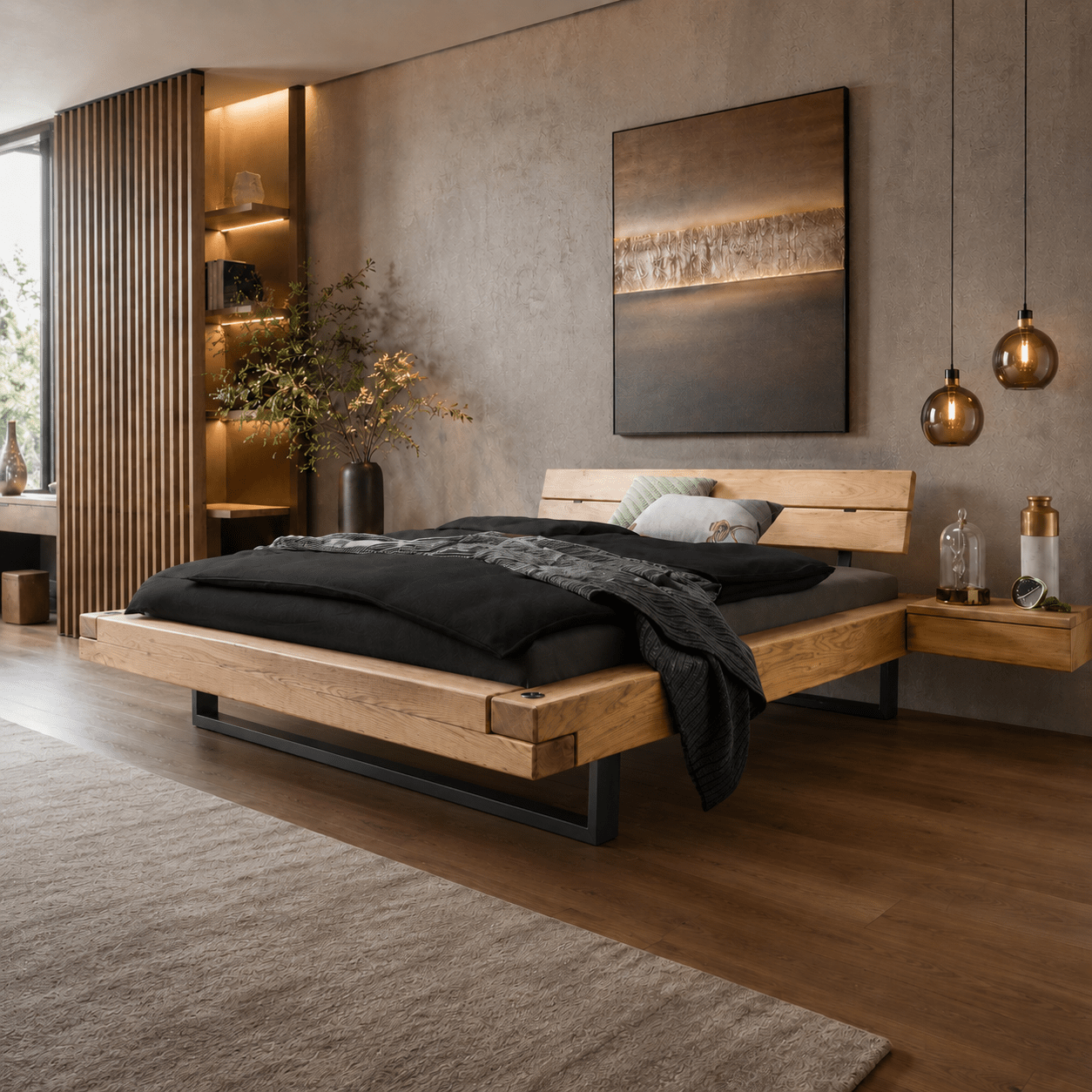 Van Schaik Felix Eiken Balkenbed met robuuste wild eiken balken