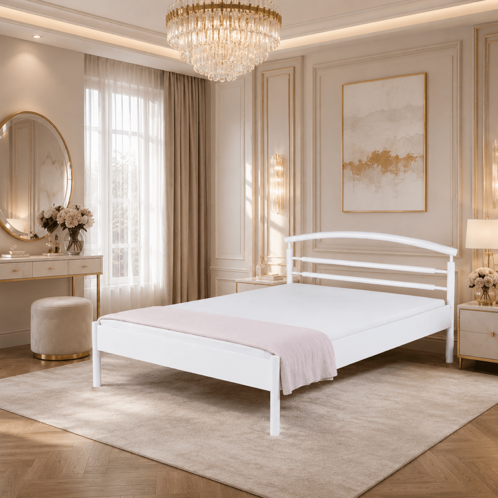 Stijlvol Van Schaik Modena metalen bed in een modern slaapinterieur