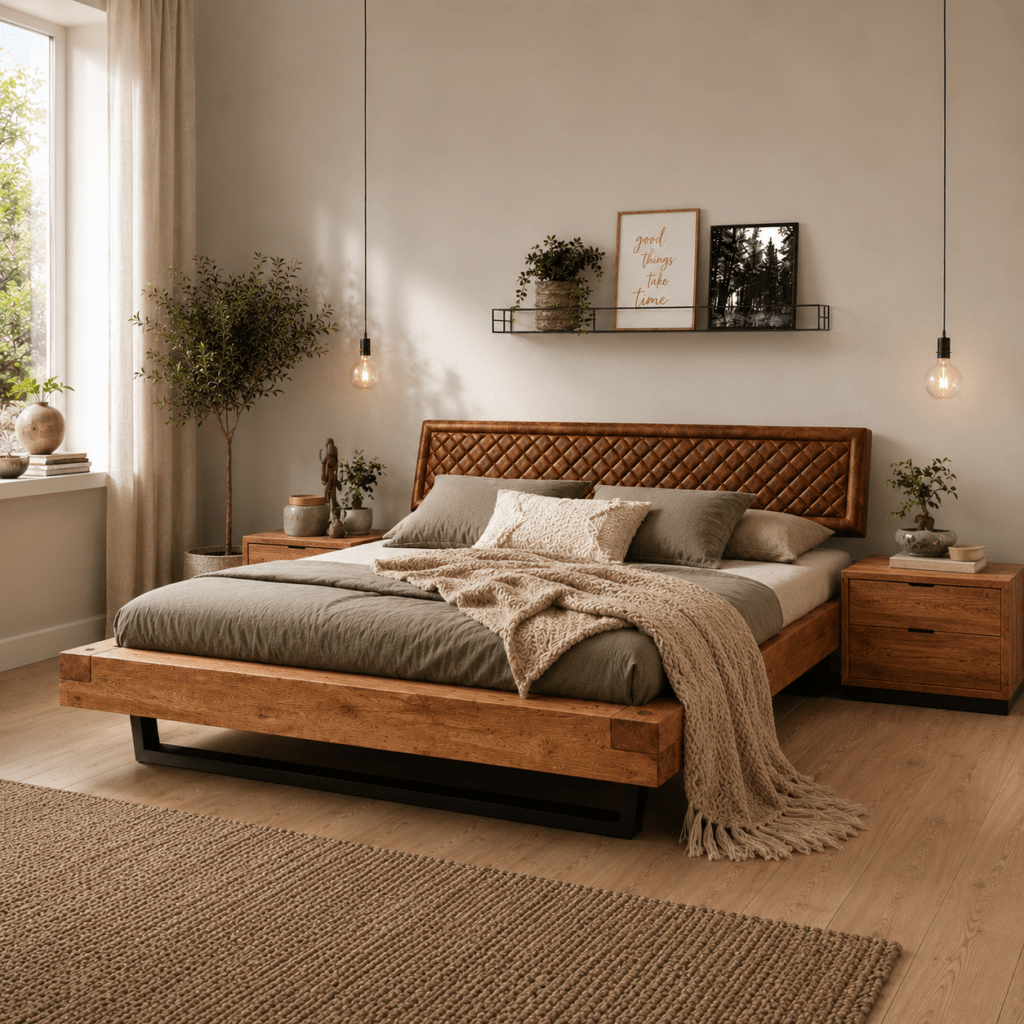 Luxe bruin gestoffeerd Balke 8 hoofdbord voor Van Schaik Emma bed