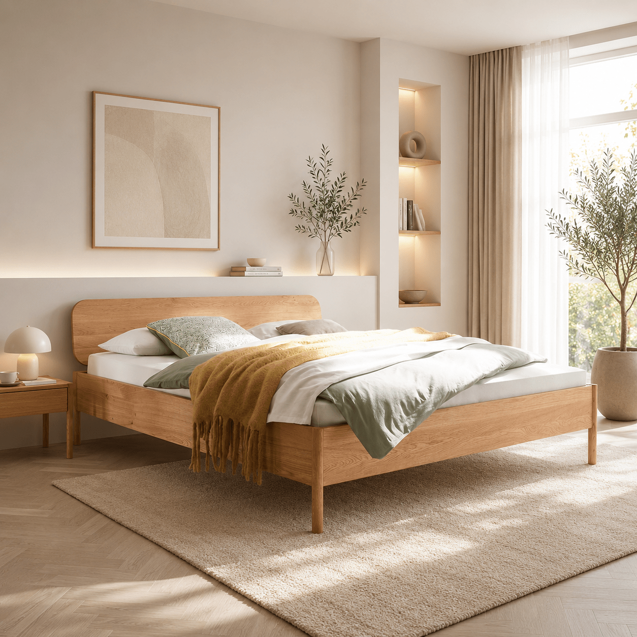 Scandinavisch massief houten bed kopen van het merk Van Schaik Ferano