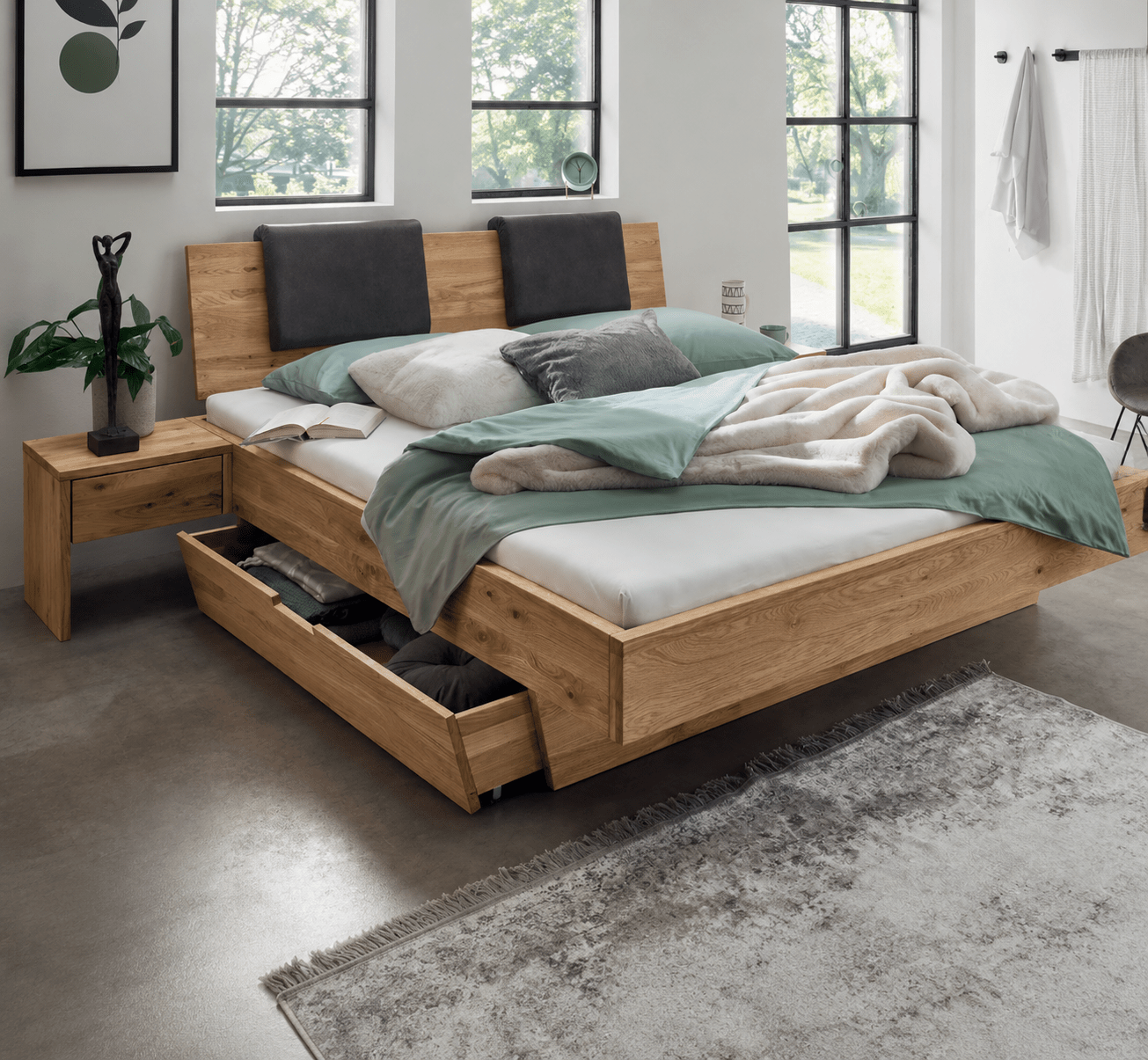 Forestales Redwood Houten Bed met Bedlades