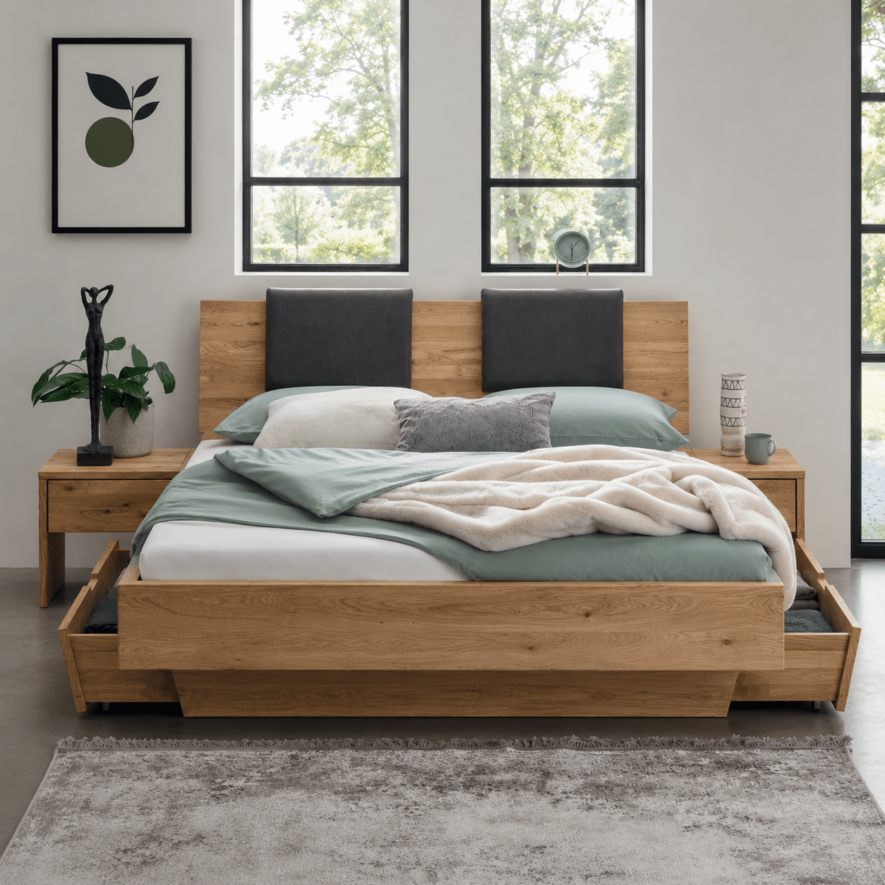 Forestales Redwood Houten Bed met Bedlades - Afbeelding 2