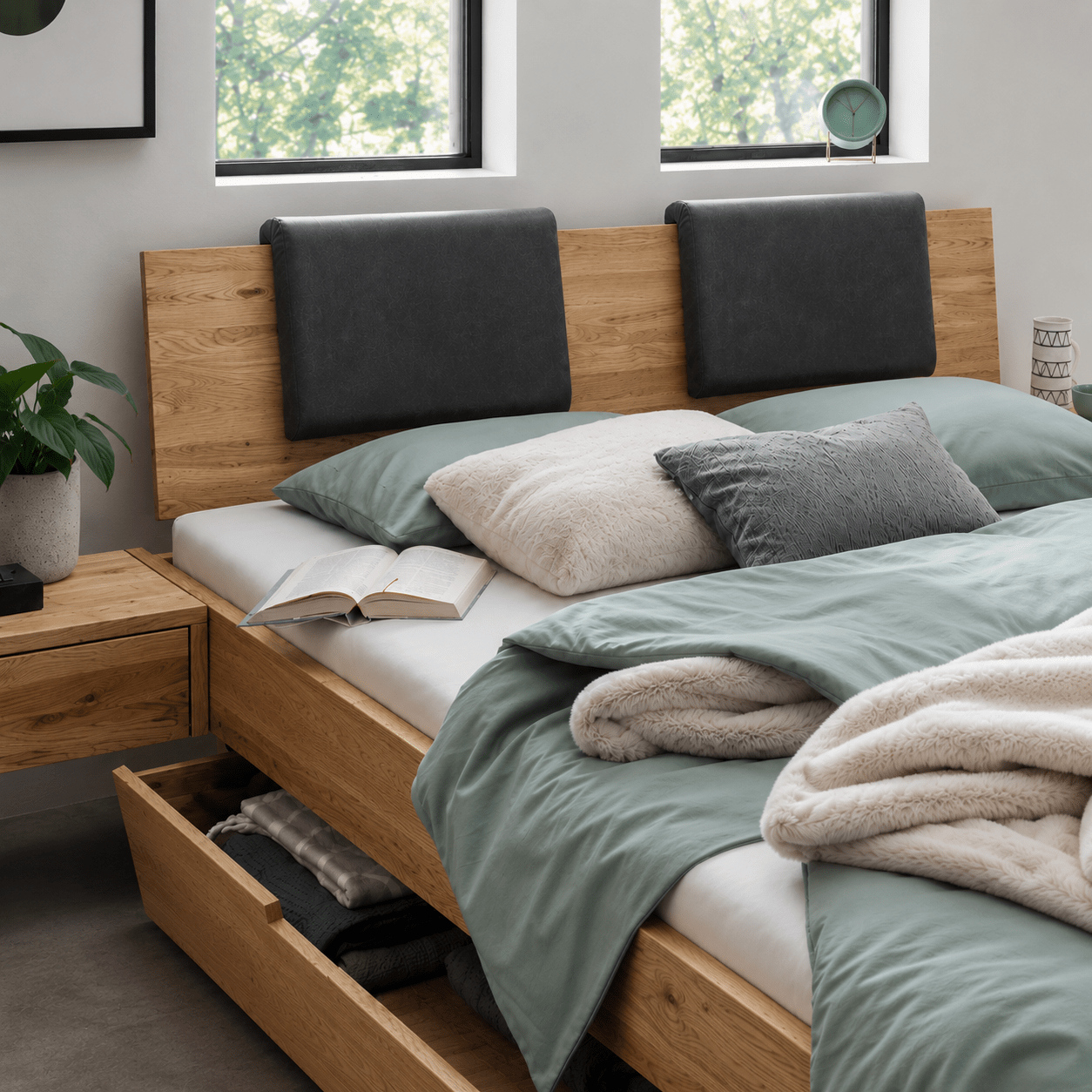 Forestales Redwood Houten Bed met Bedlades - Afbeelding 4