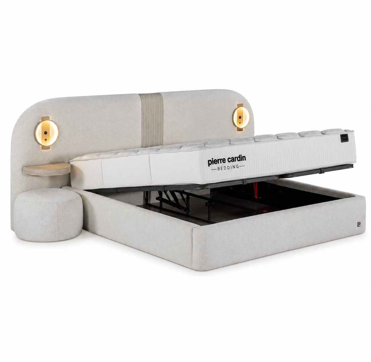 Geopende opbergboxspring Oviedo met stalen frame en Smooth Motion systeem