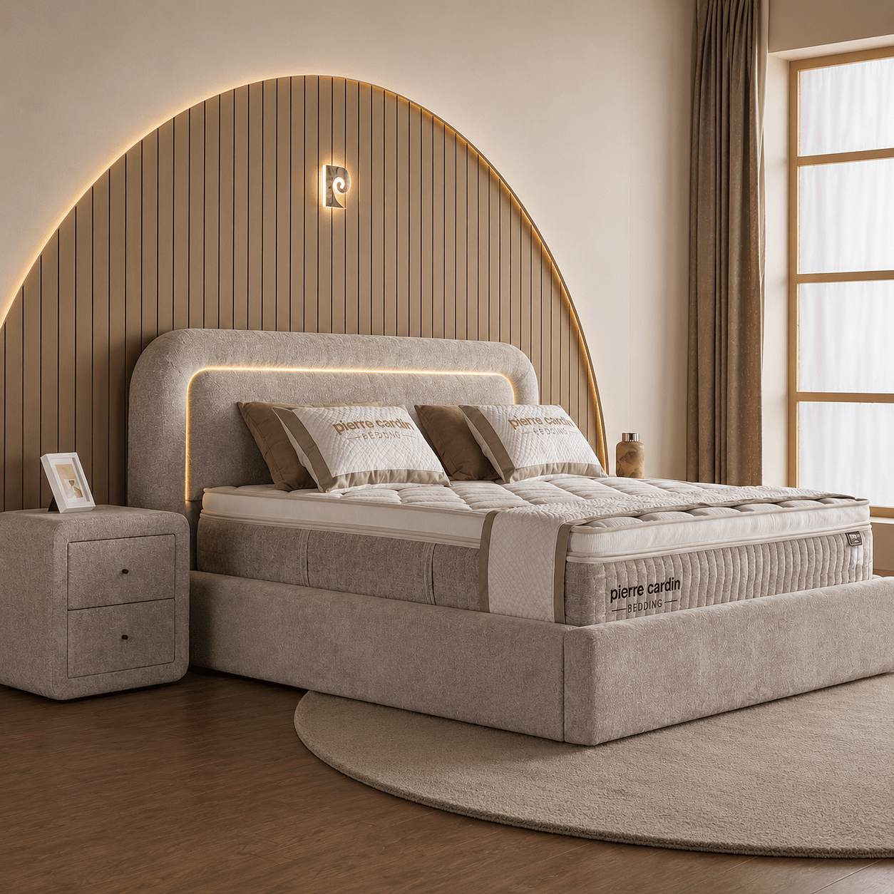 Pierre Cardin Trento Opbergbed met luxe hoofdbord