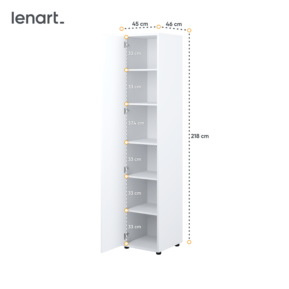 Lenart Bed Concept Verticaal Opklapbed 140x200 - Wit - Afbeelding 15