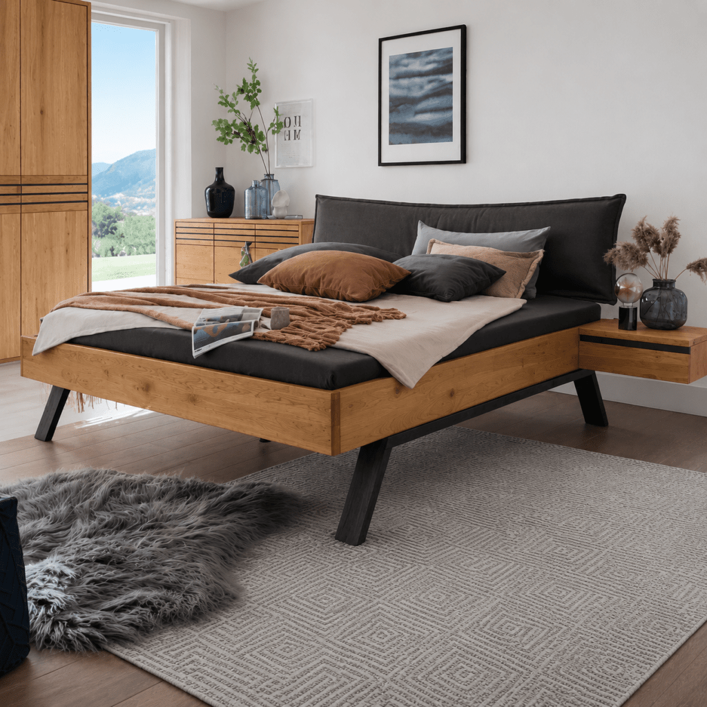 Onzichtbaar onderstel van het Forestales Redwood zwevend eiken bed