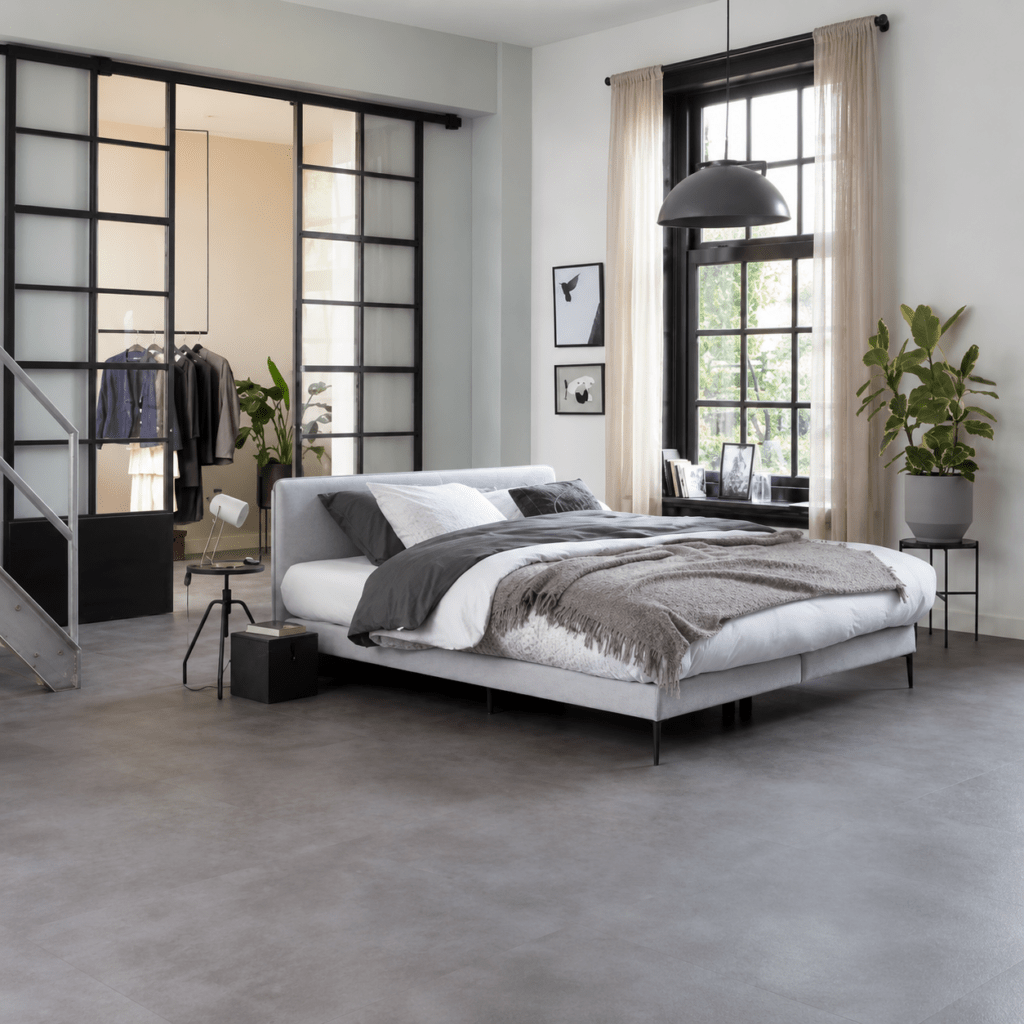 Polypreen Boxspring Tuxedo in stof Nika Grey 65