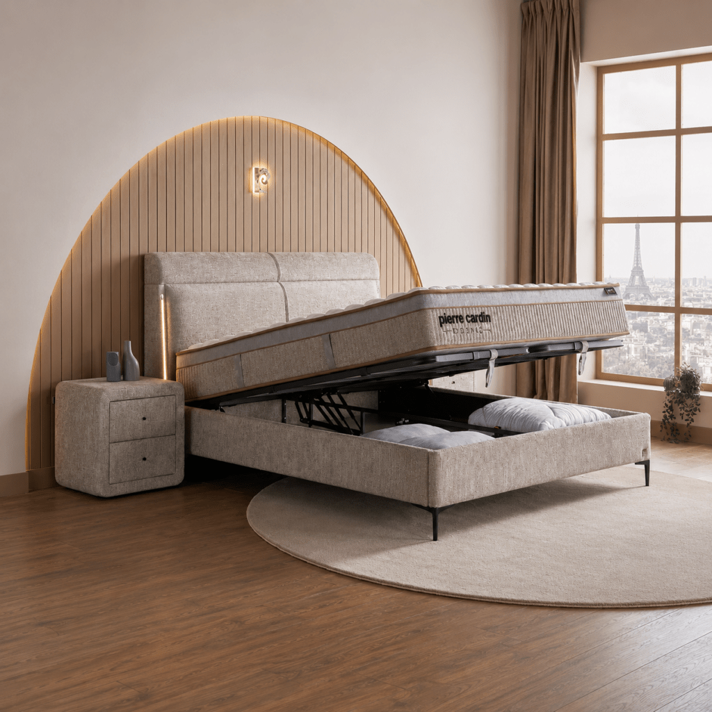 Doorsnede van het 28 cm dikke matras met 7-zone pocketvering en HR-koudschuim