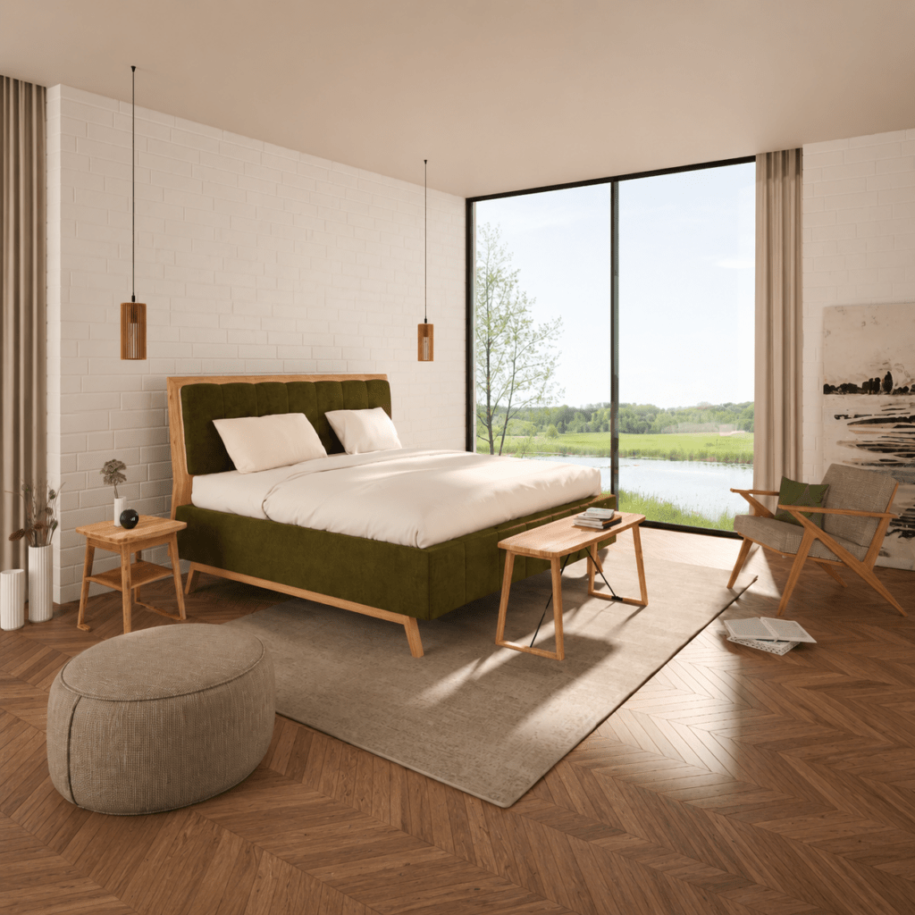 Luxe bekleding met kasjmier op het TEMPUR LINES hoofdbord