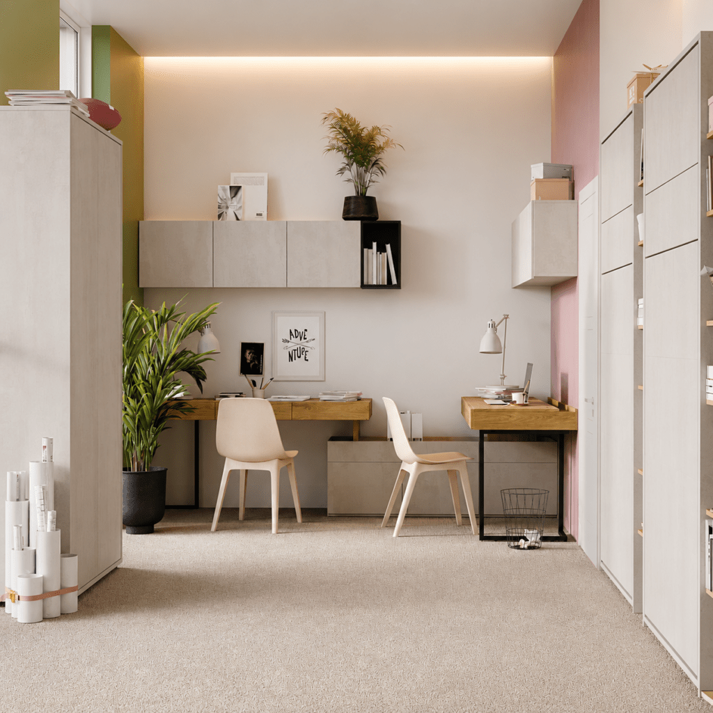 Lenart Concept Junior opklapbed verticaal 90x200 in een moderne kleine slaapkamer