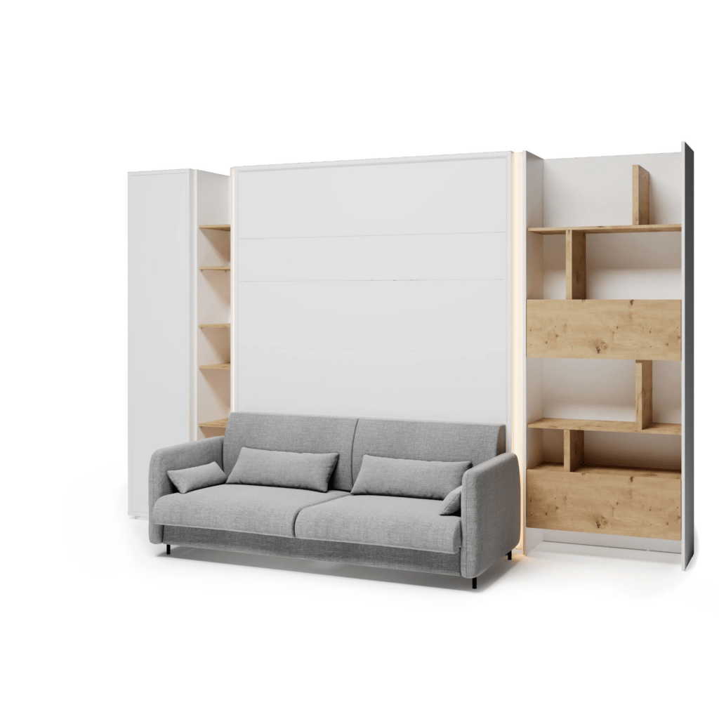 Lenart Concept opklapbed 140x200 Vertical Murphy Bed gecombineerd met bijpassende bank