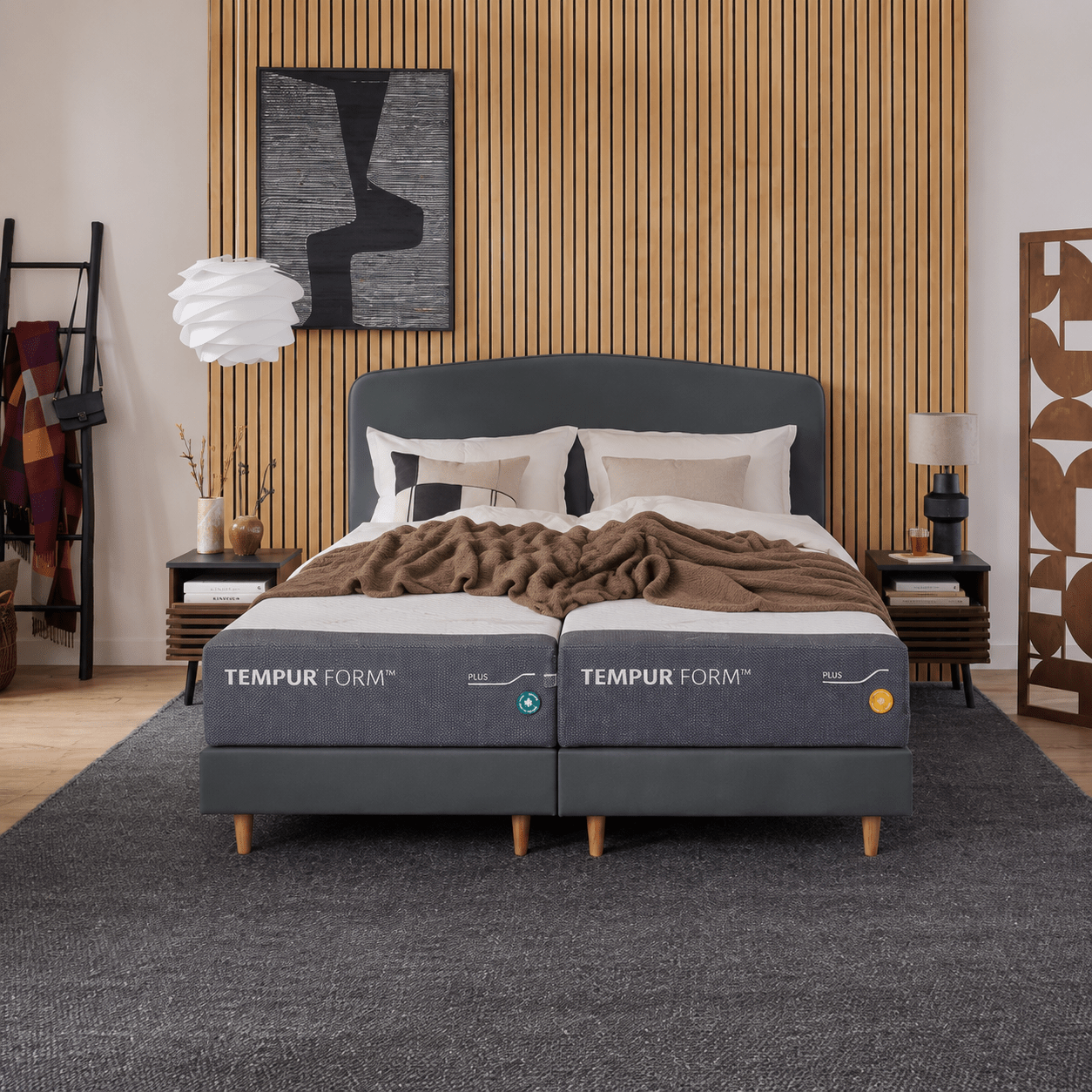 TEMPUR Form™ boxspring met Geometric hoofdbord