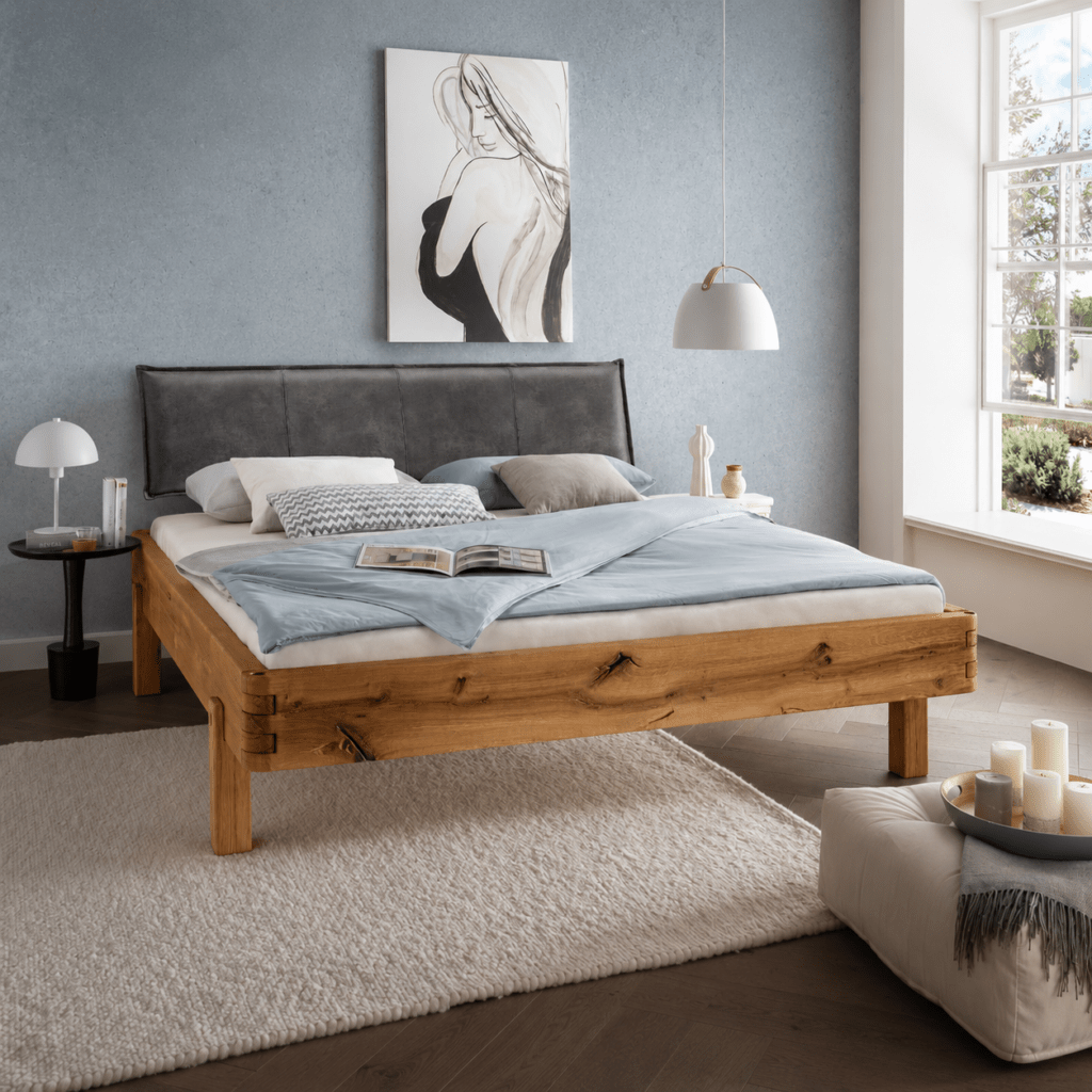 Van Schaik Holvik Massief Eiken Balkenbed sfeerbeeld in moderne slaapkamer