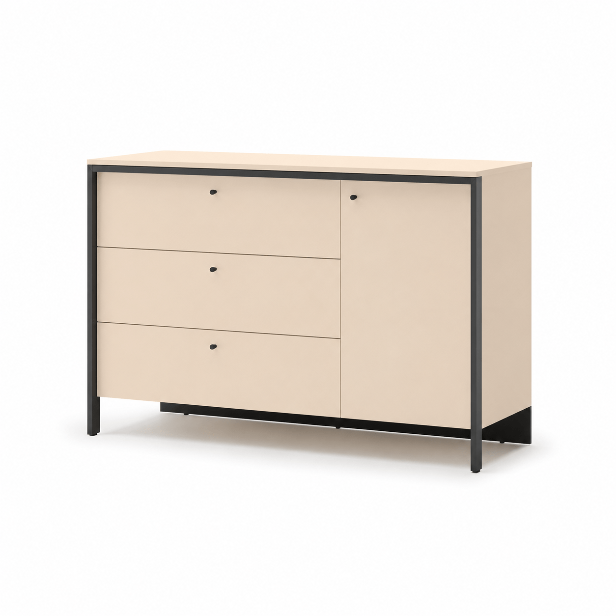 Lenart Enna Complete Slaapkamer Set – Beige / Zwart / Vincenza Eiken - Afbeelding 8