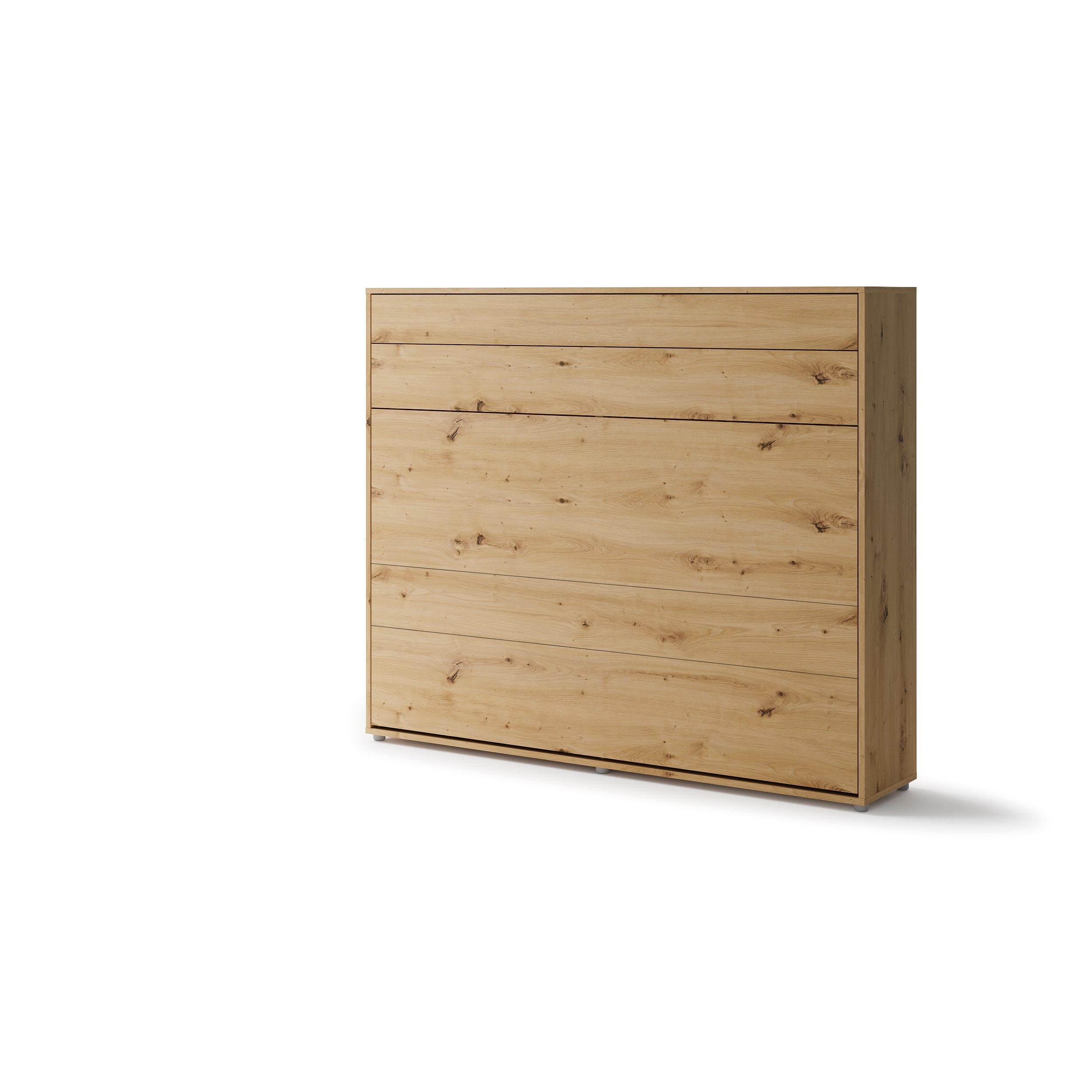 Lenart horizontaal opklapbed 160x200 eiken ingeklapt als kastenwand