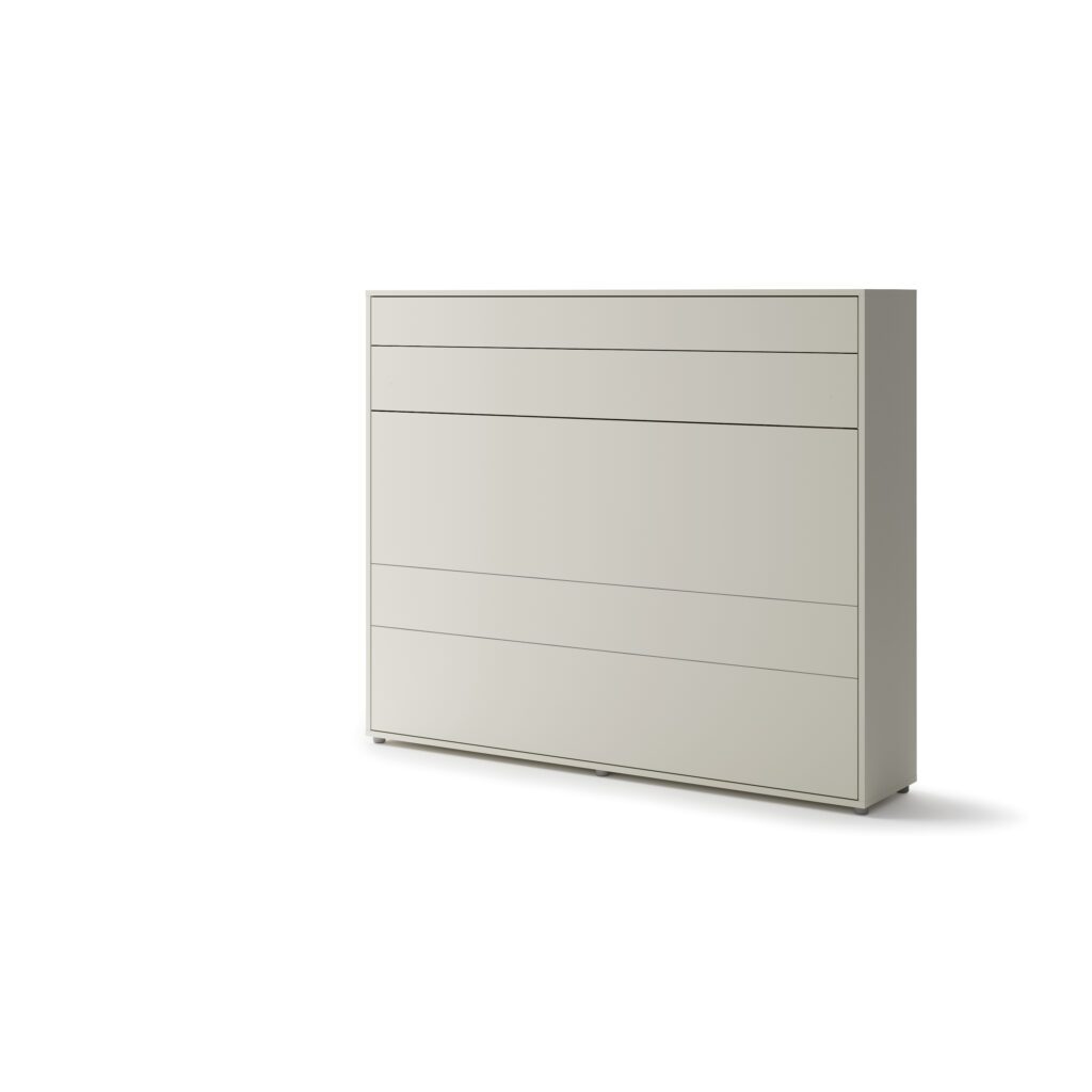 Lenart horizontaal opklapbed 160x200 cashmere ingeklapt als kastenwand