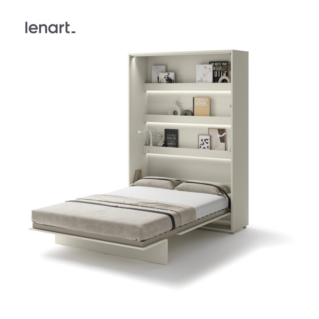 Pneumatische gasveren van het verticaal opklapbed 140x200 cashmere van Lenart