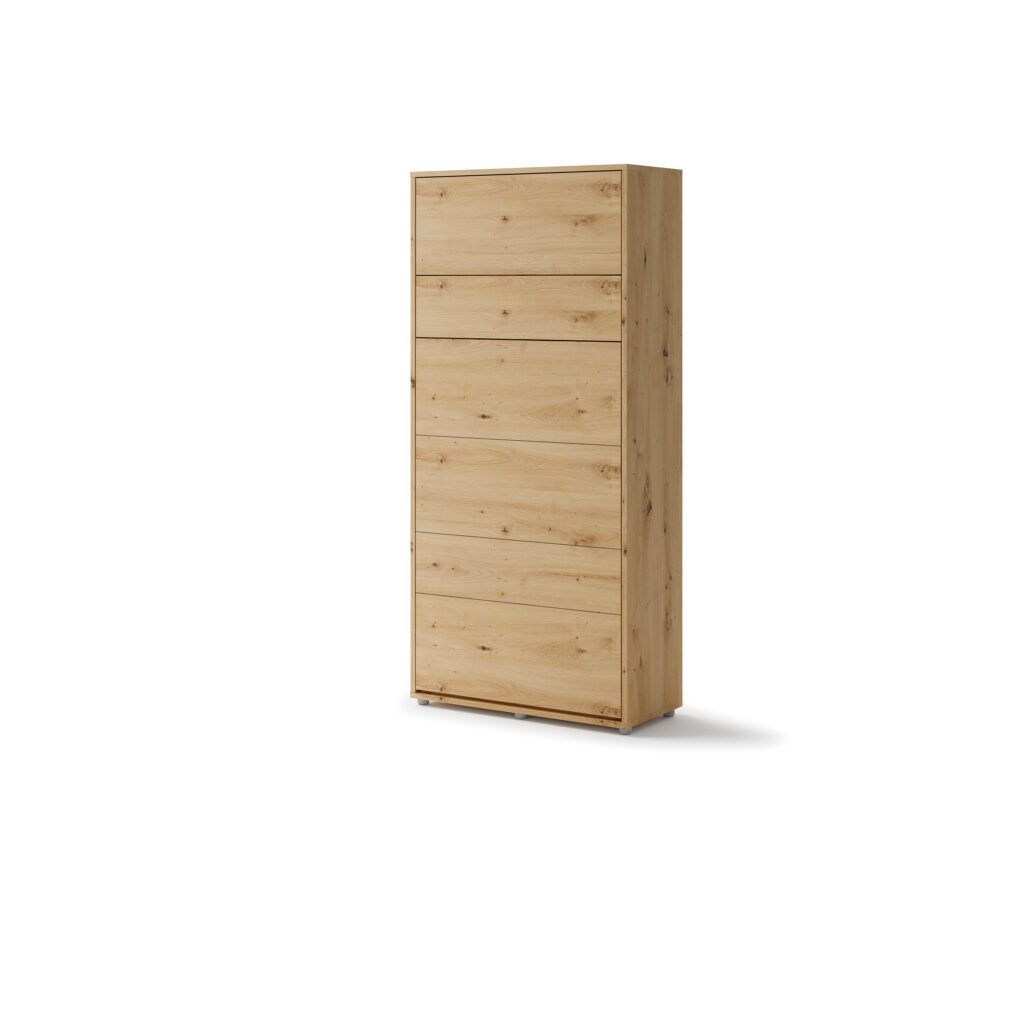 Lenart Bed Concept verticaal opklapbed 90x200 eiken ingeklapt