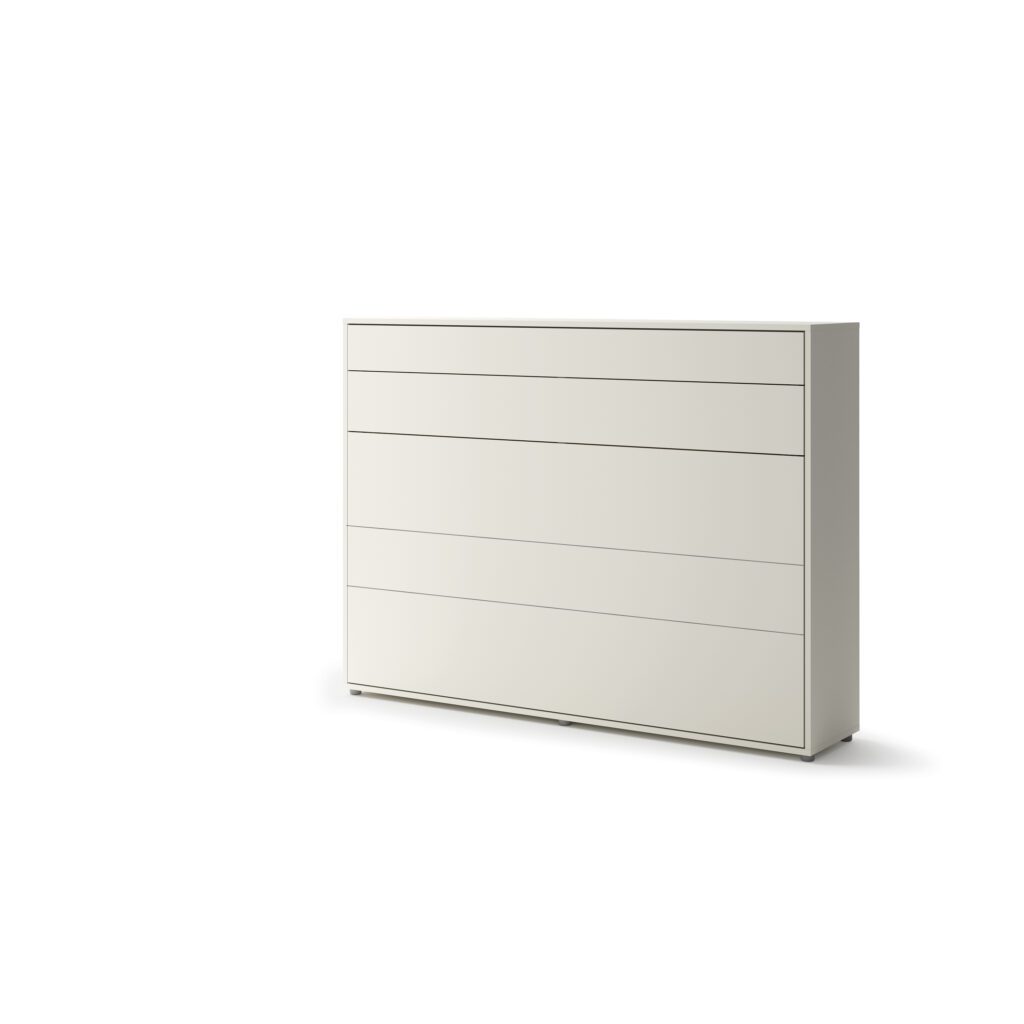 Lenart horizontaal opklapbed 140x200 cashmere ingeklapt als dressoir