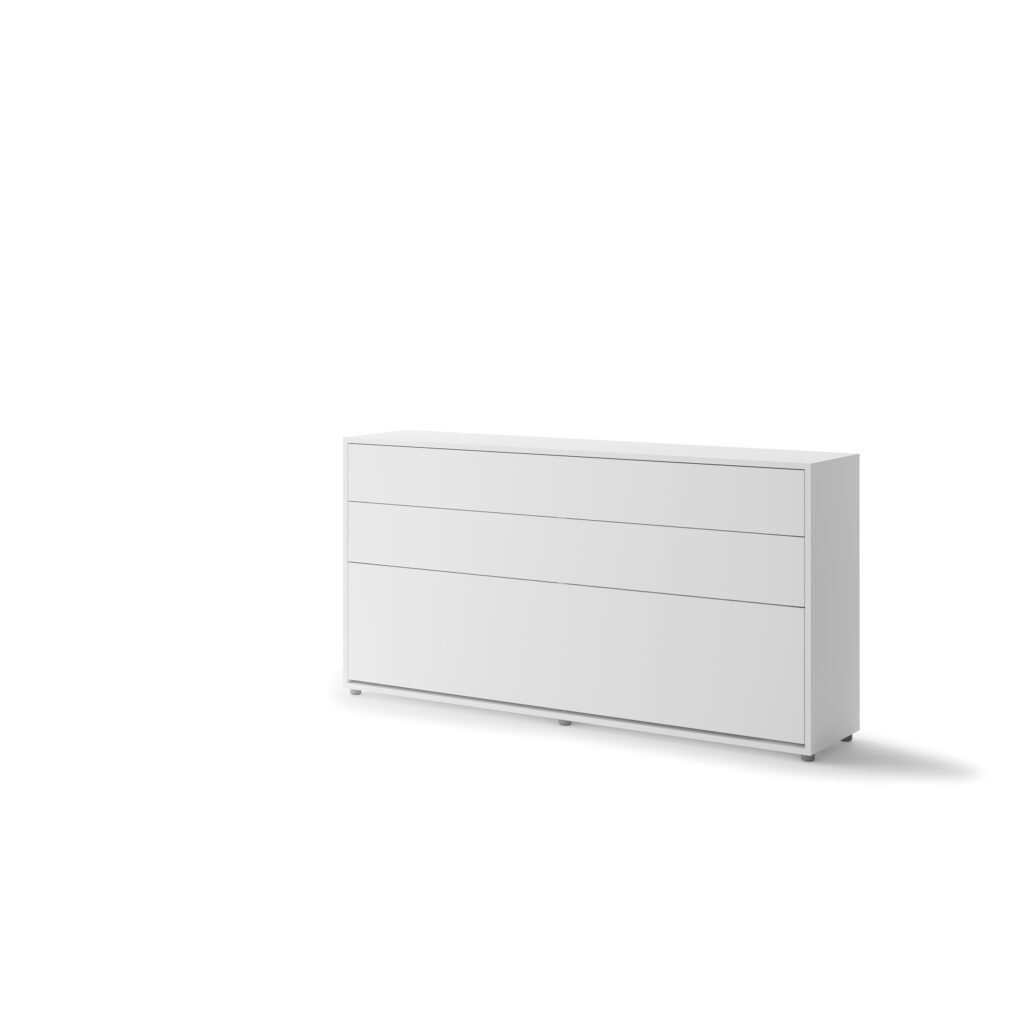 Lenart Bed Concept horizontaal opklapbed 90x200 wit ingeklapt