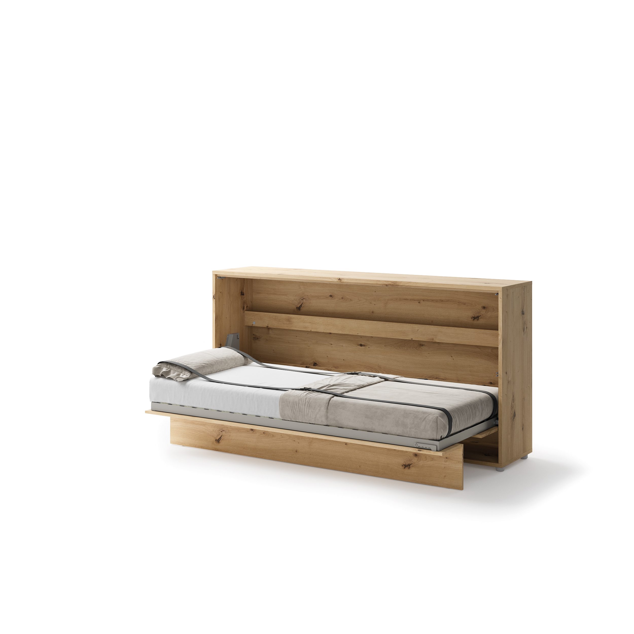 Pneumatische gasveren van het horizontaal opklapbed 90x200 eikenkleur van Lenart