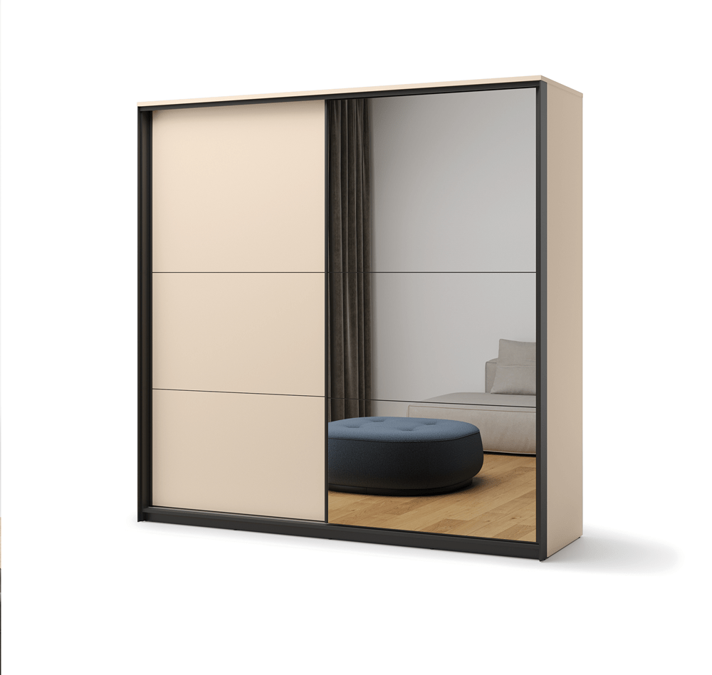 Lenart Enna Complete Slaapkamer Set – Beige / Zwart / Vincenza Eiken - Afbeelding 10