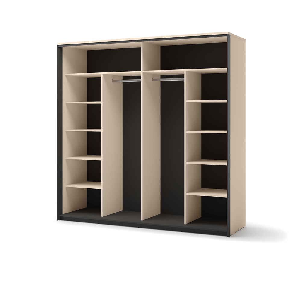 Lenart Enna Complete Slaapkamer Set – Beige / Zwart / Vincenza Eiken - Afbeelding 17