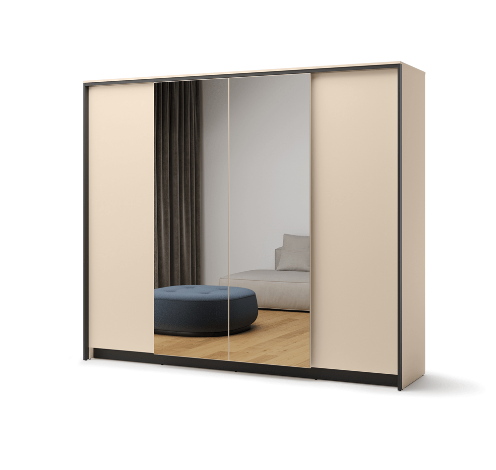Lenart Enna Complete Slaapkamer Set – Beige / Zwart / Vincenza Eiken - Afbeelding 11